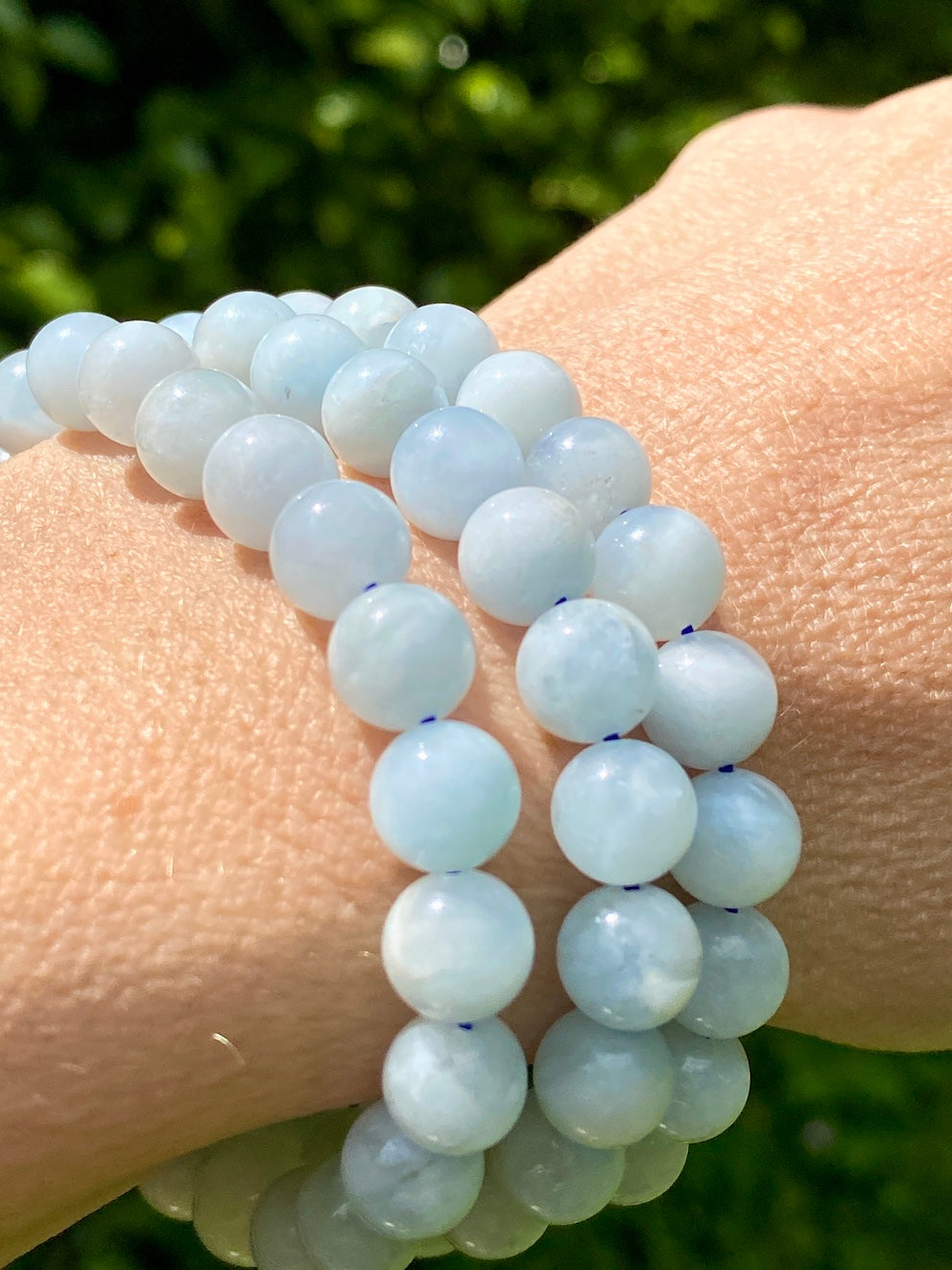 Aquamarine crystal bracelet, 8mm beads, March birthstone, AAA grade, blue crystals, calming gemstones, release resentment