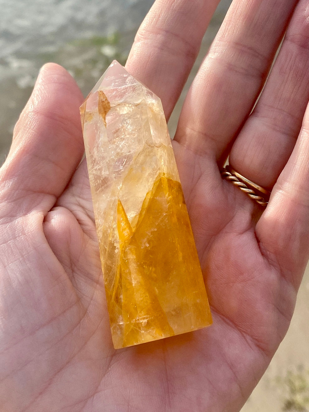 Golden Healer Quartz Crystal Point, Sun energy, Master Healer.