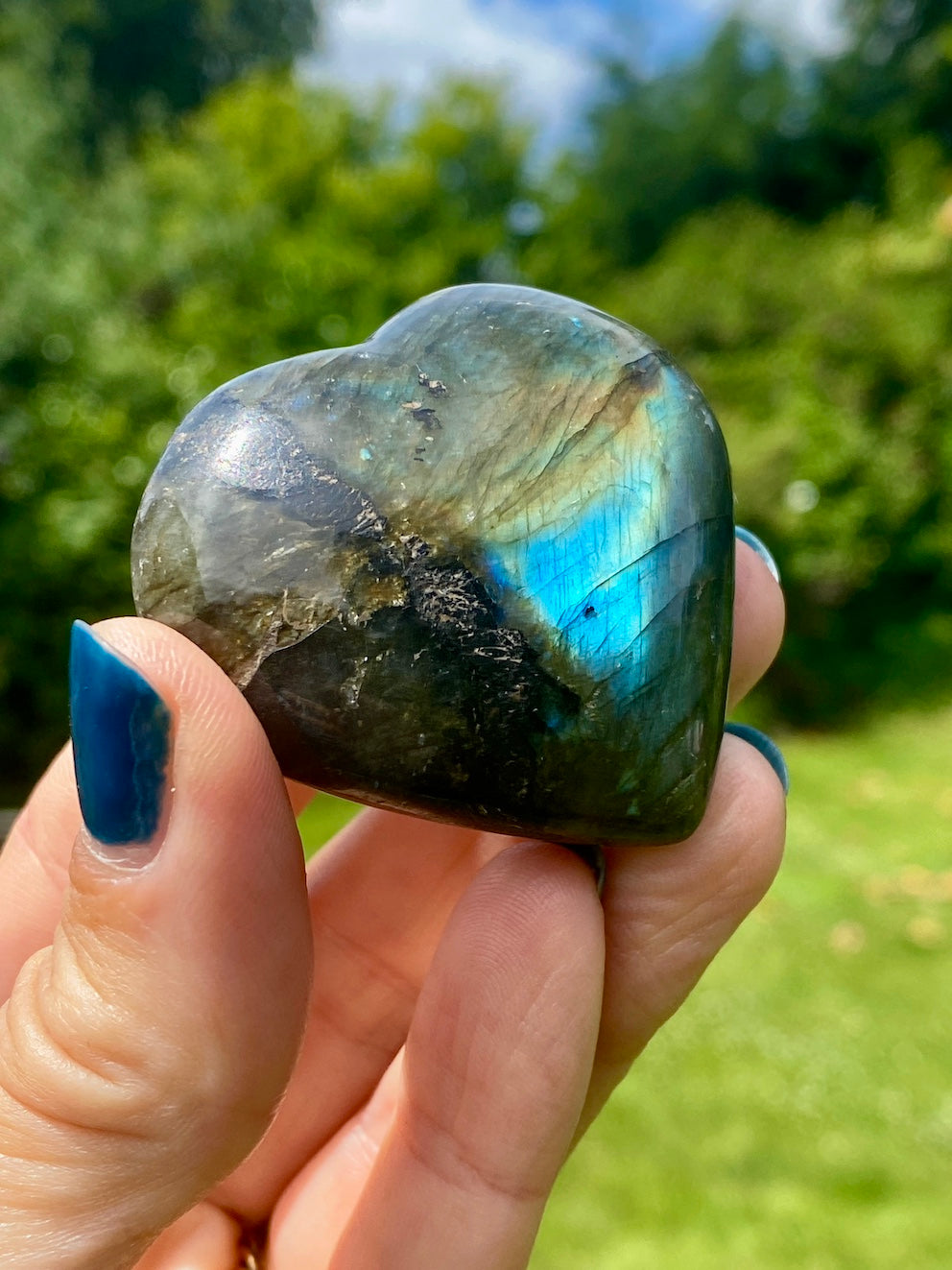 Labradorite crystal hearts, Crystal for intuition.