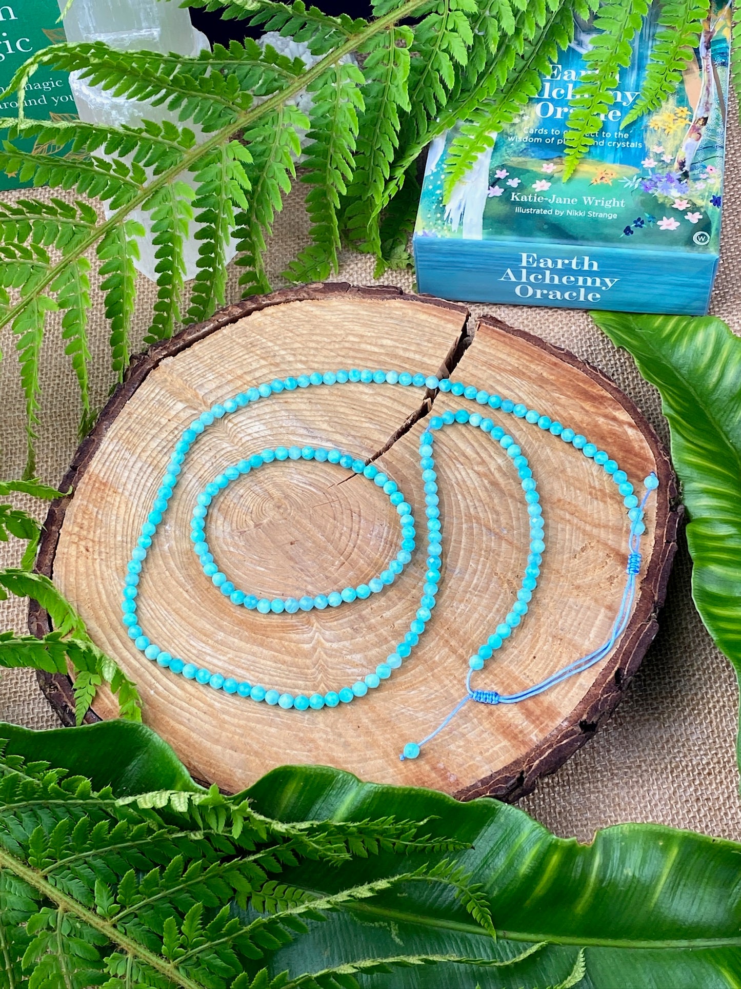 Amazonite jewellery set, A gorgeous 4mm bead bracelet and necklace.