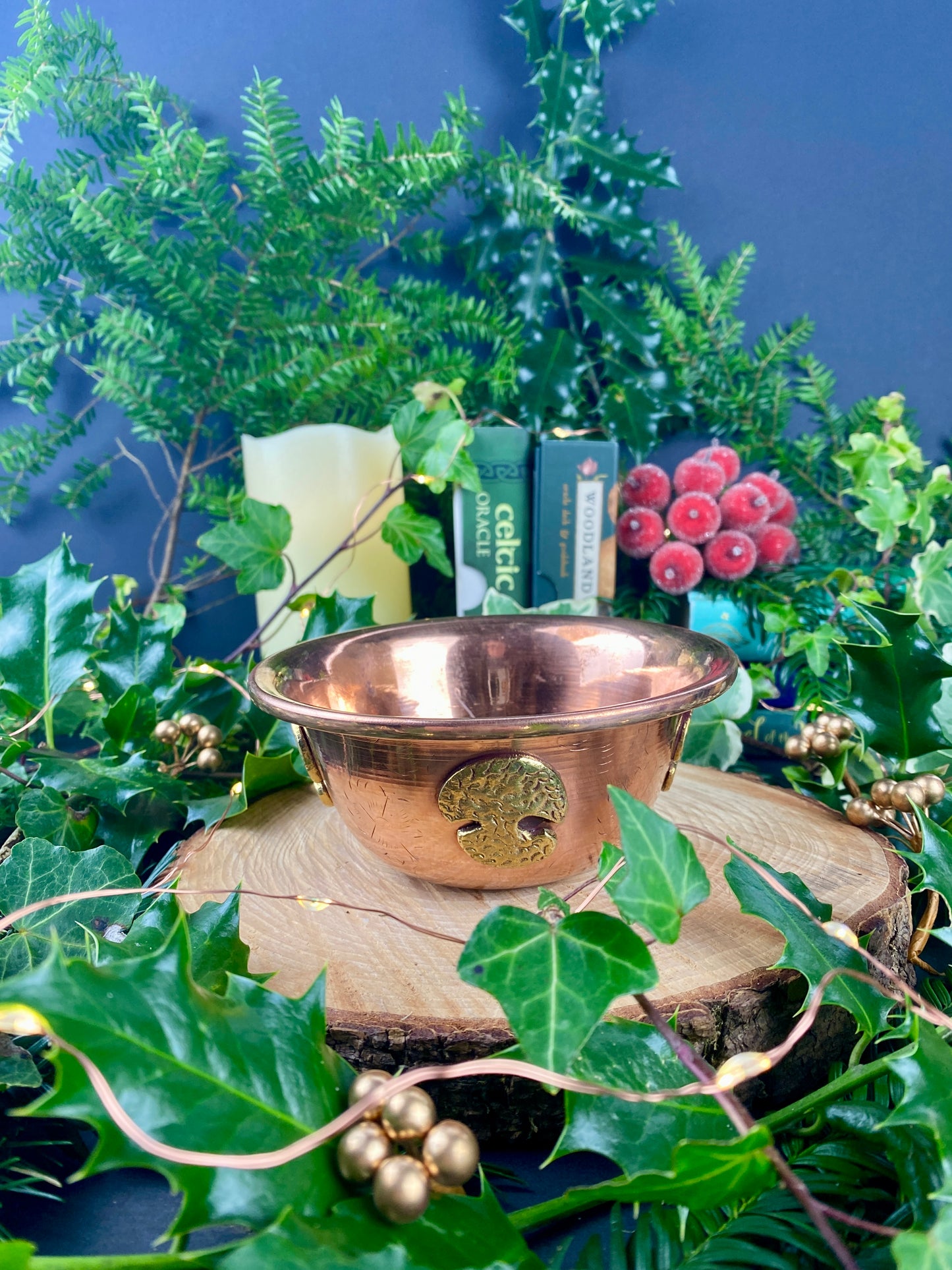 Copper Ritual Bowl with Tree of Life design, Incense holder, Ritual cauldron, Intention setting, Moon rituals, Fire bowl