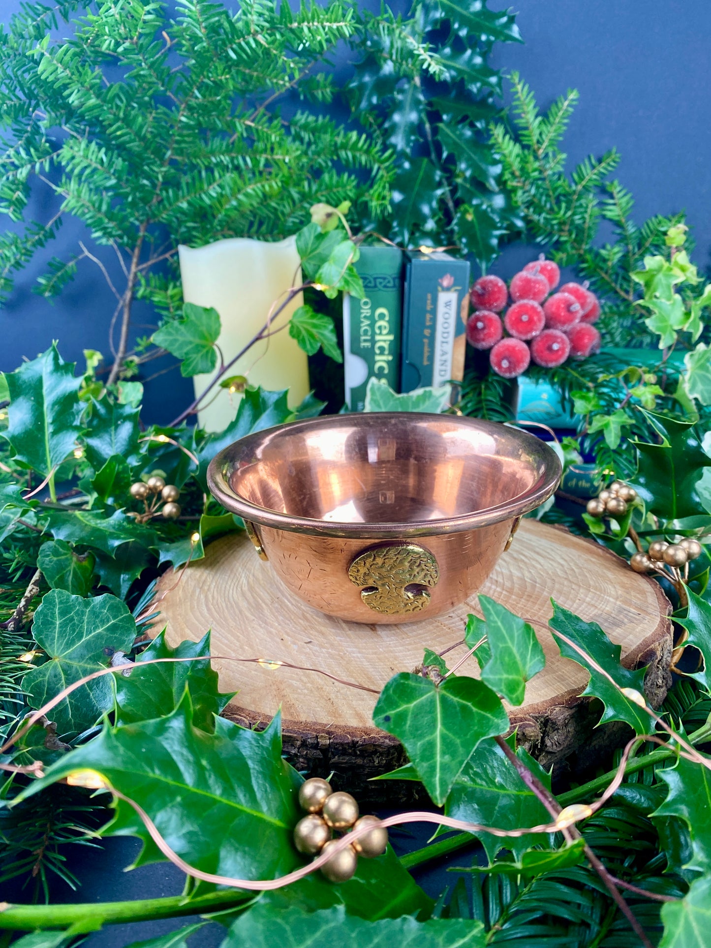 Copper Ritual Bowl with Tree of Life design, Incense holder, Ritual cauldron, Intention setting, Moon rituals, Fire bowl