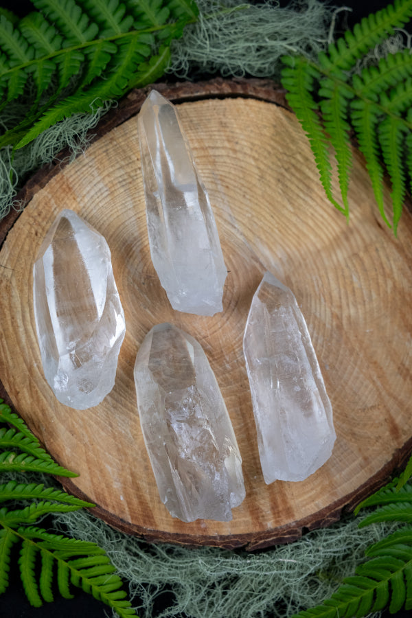 High Clarity Lemurian Quartz Natural Point, Crystal Stone for Manifestation and Intuition, Ethically Sourced Brazil