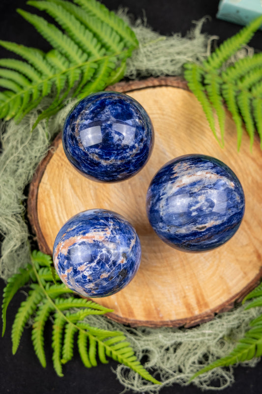Sodalite Sphere Crystal Ball, Deep Blue Healing Gemstone, Intuition Stone, Spiritual Awareness and Clarity Crystal