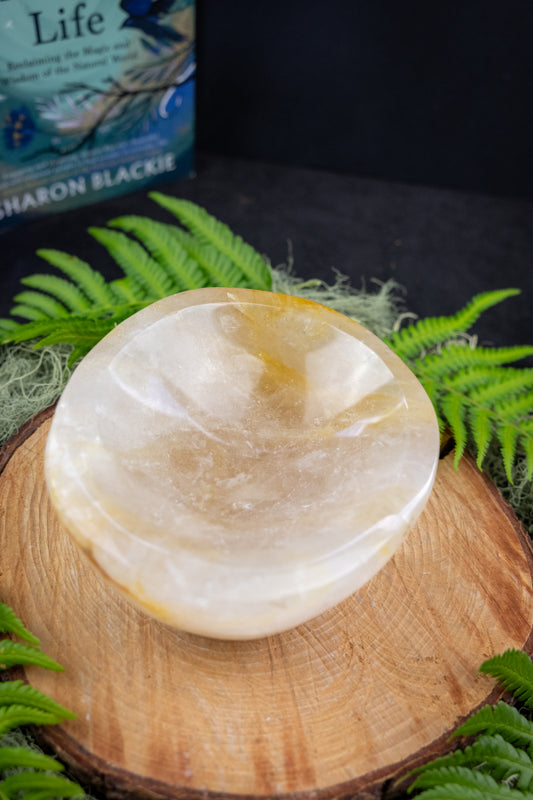 Golden Healer Quartz Bowl for Healing, Energy Work and Display, High Vibration Crystal Stone for Clarity, Alignment and Inner Peace