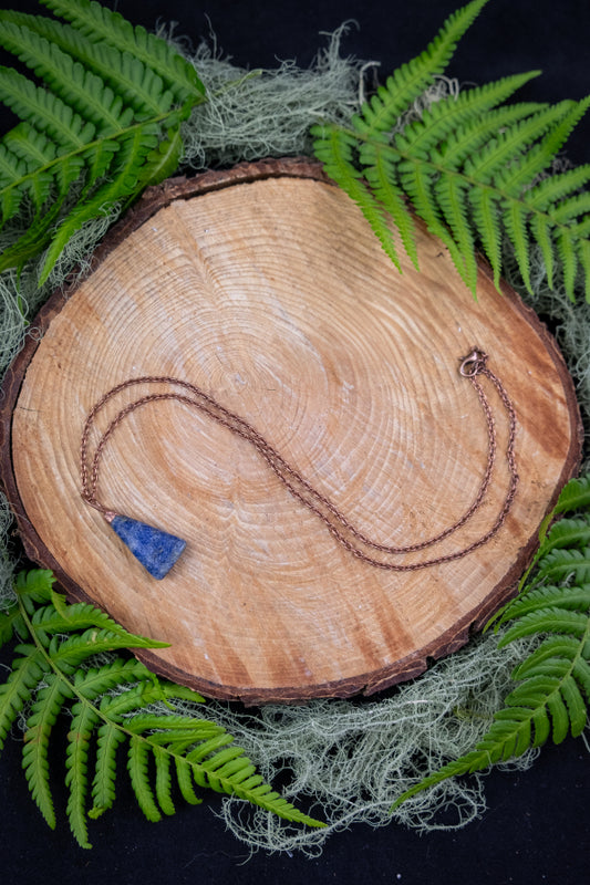 Lapis Lazuli Copper Pendant One of a Kind Crystal Necklace for Wisdom Inner Truth Third Eye Stone Spiritual Gift.
