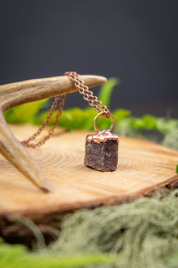 Raw Ruby Crystal and Copper Pendant for Passion Protection Courage and Vitality, Handmade Raw Gemstone Necklace, Crystal Healing Jewellery
