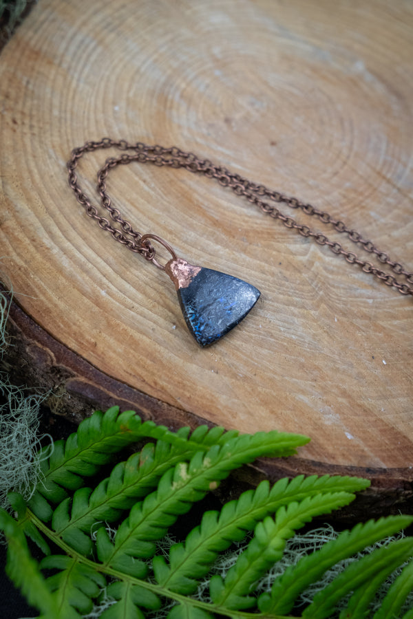 Australian Opal and Copper Pendant, Ethically Sourced Opal Gemstone Necklace, Handmade Crystal Jewellery, Spiritual Healing Stone Gift
