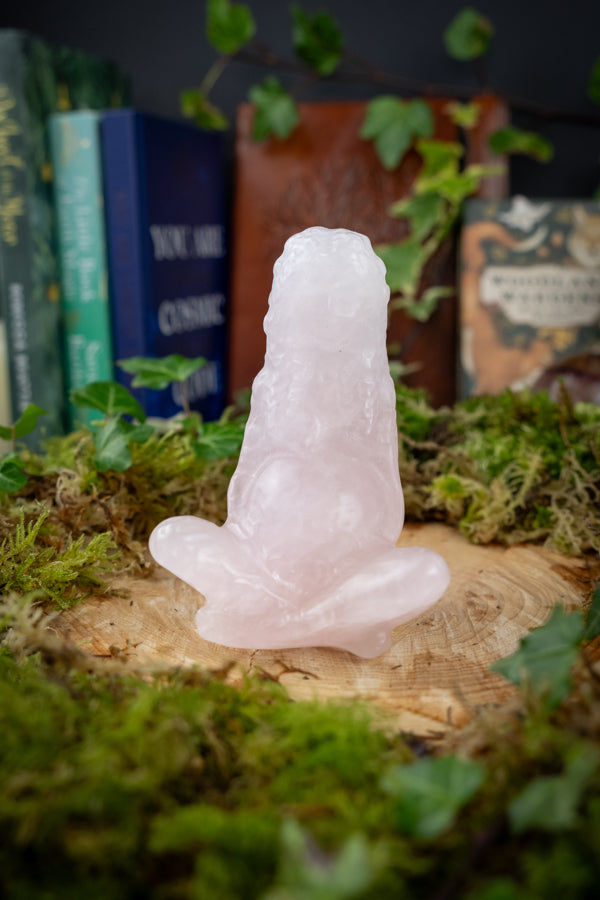 Gaia Goddess Rose Quartz Crystal, Gift for Mother, Gift for Her, Hand carved, ethical crystal Goddess, Mother Earth crystal.