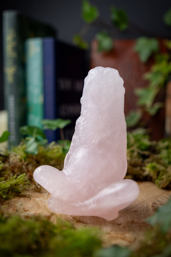 Gaia Goddess Rose Quartz Crystal, Gift for Mother, Gift for Her, Hand carved, ethical crystal Goddess, Mother Earth crystal.