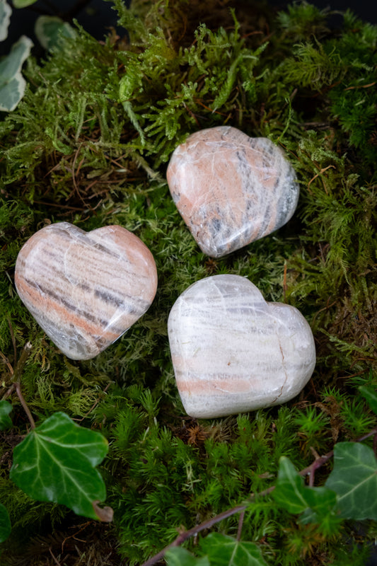 Natural Moonstone Crystal Heart, Divine Feminine, Crystal for love, fertility, intuition, magic, protection and hope. Gift for her.