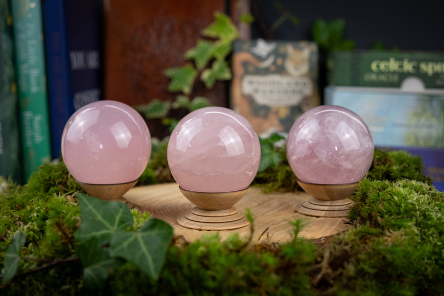 Rose Quartz Spheres, Pink gemstone, Crystal for love, compassion and peace, Ethically sourced from Madagascar, Super Gemmy, High Quality