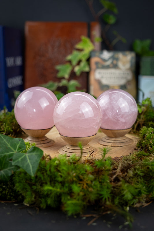 Rose Quartz Spheres, Pink gemstone, Crystal for love, compassion and peace, Ethically sourced from Madagascar, Super Gemmy, High Quality