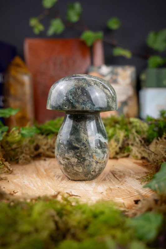 Ocean Jasper crystal Toadstool, A stone of joy, renewal and emotional balance, A grade, ethical crystal, Hand carved.