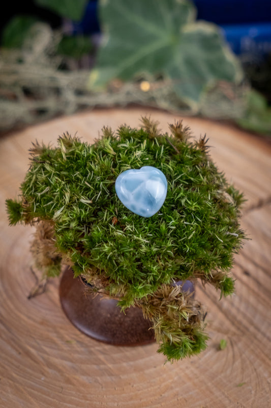 Larimar Heart, Soothing Ocean Gemstone, Calming Crystal, Emotional Healing Stone, Throat Chakra Stone