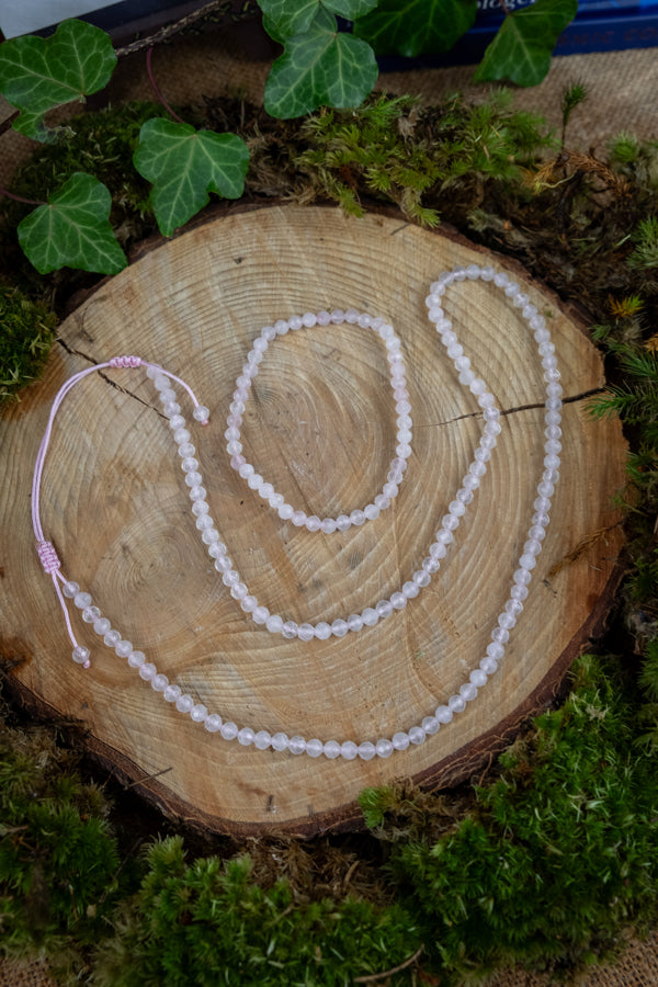 Rose Quartz 4mm Faceted Crystal Bracelet, Love Stone, Heart Chakra Healing, Emotional Balance, Gentle Energy, Gift for Her, Gem Jewellery