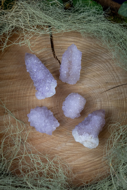 Spirit Quartz Cluster, Amethyst Spirit Quartz Crystal, High Vibration Stone for Harmony, Spiritual Growth, Crown Chakra Activation