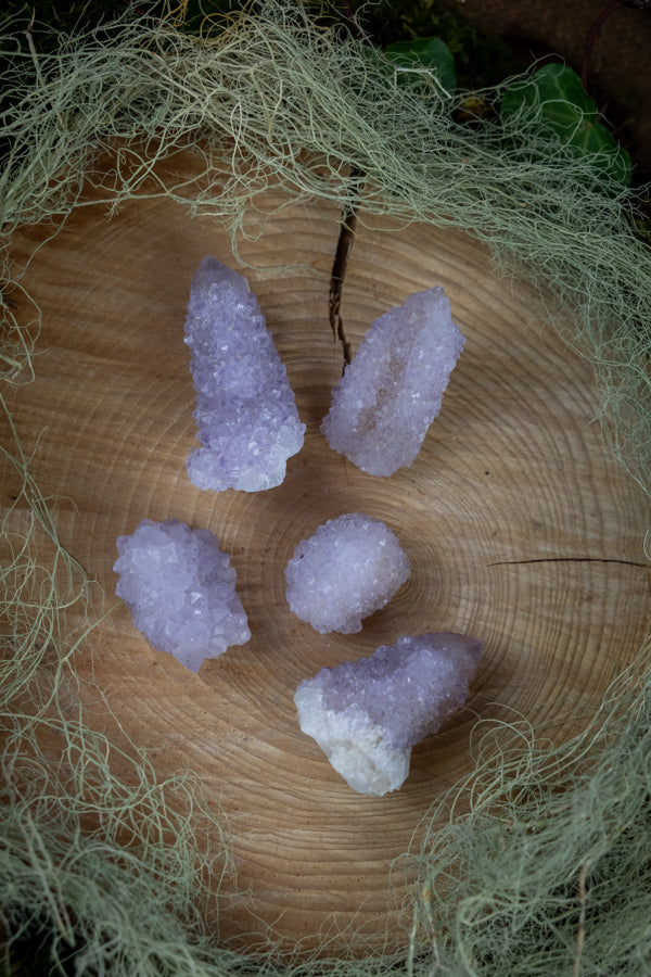 Spirit Quartz Cluster, Amethyst Spirit Quartz Crystal, High Vibration Stone for Harmony, Spiritual Growth, Crown Chakra Activation