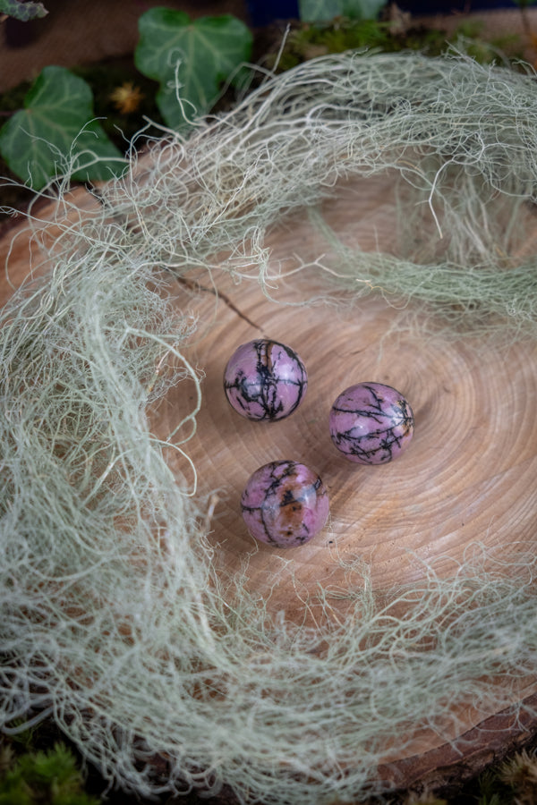 Rhodonite Sphere, Emotional Healing, Heart Chakra, Self-Love, Forgiveness, Crystal Energy