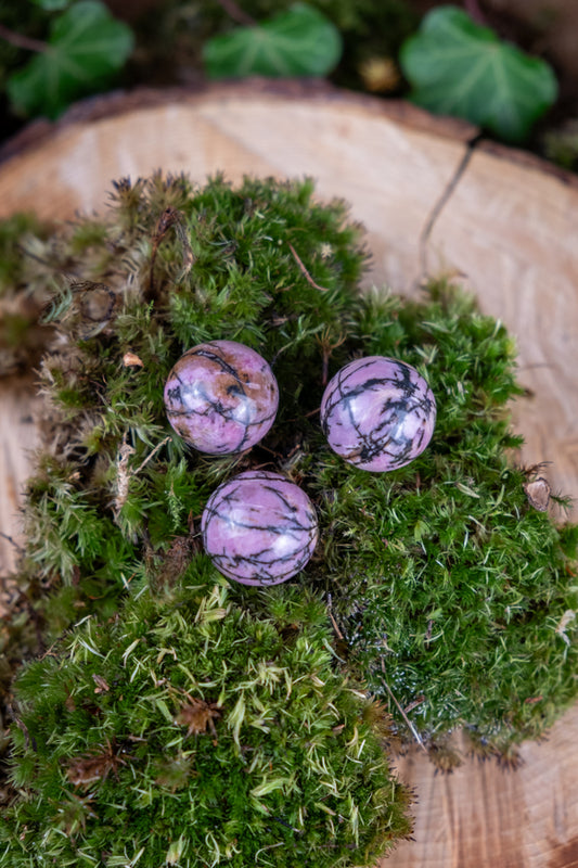 Rhodonite Sphere, Emotional Healing, Heart Chakra, Self-Love, Forgiveness, Crystal Energy