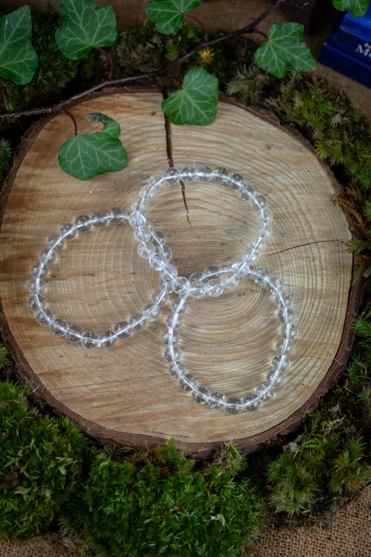 Clear Quartz crystal bracelet, Master healer crystal, Crystal for intention setting, Amplifies other crystals & your vibration.