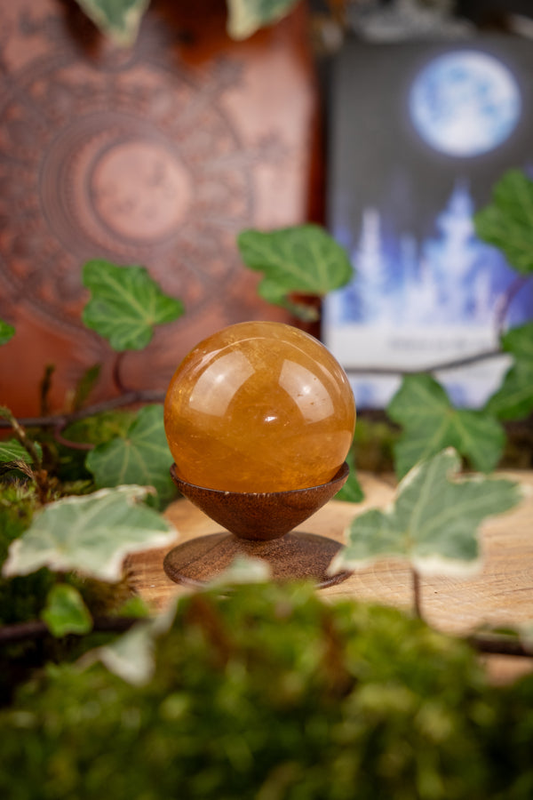 Honey Calcite Sphere, Golden Crystal Ball, Empowerment Stone for Confidence, Solar Plexus Chakra Gem, Manifestation and Abundance Crystal