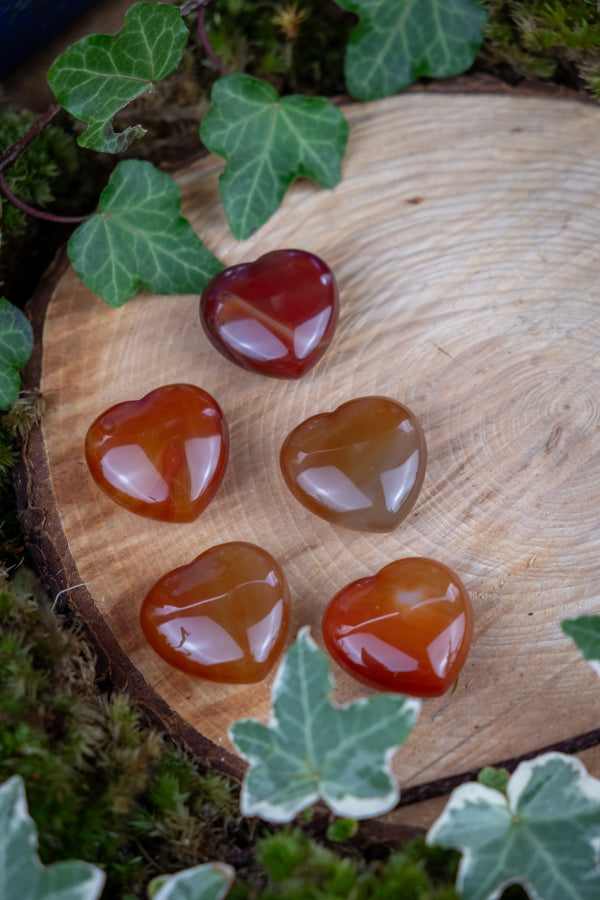 Carnelian Heart, Motivation and Creativity Crystal, Passion and Drive, Sacral and Root Chakra, Fertility and Protection Stone