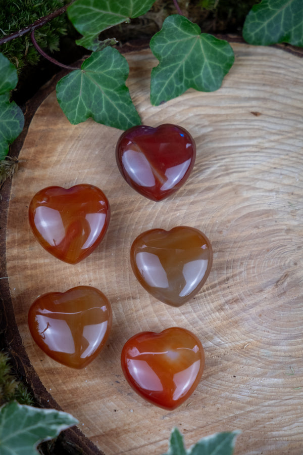 Carnelian Heart, Motivation and Creativity Crystal, Passion and Drive, Sacral and Root Chakra, Fertility and Protection Stone