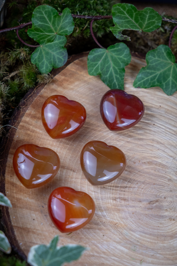 Carnelian Heart, Motivation and Creativity Crystal, Passion and Drive, Sacral and Root Chakra, Fertility and Protection Stone