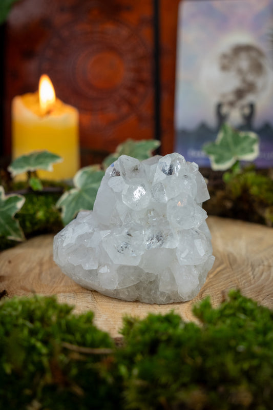 Apophyllite Crystal, Clear Gemstone for Spiritual Awakening, Energy Amplifier, Meditation Stone, Crown Chakra Alignment, Healing Crystal