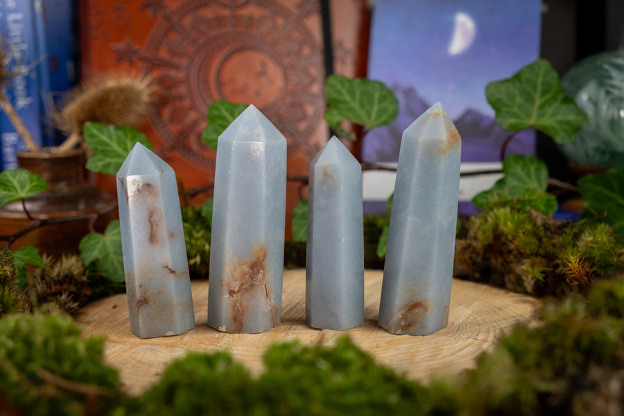 Angelite Point, Soothing Crystal, High Vibration Healing Stone, Angel Connection, Throat Chakra, Spiritual Growth, Communication Gem