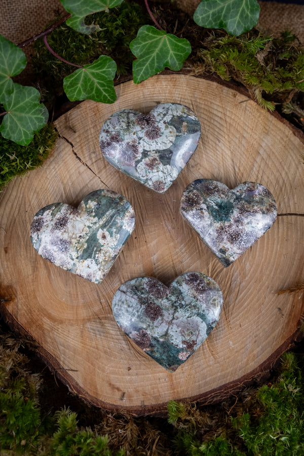 Sakura Agate, Cherry Blossom Agate, Flower Agate, Crystal Heart, New Beginnings, Transformation