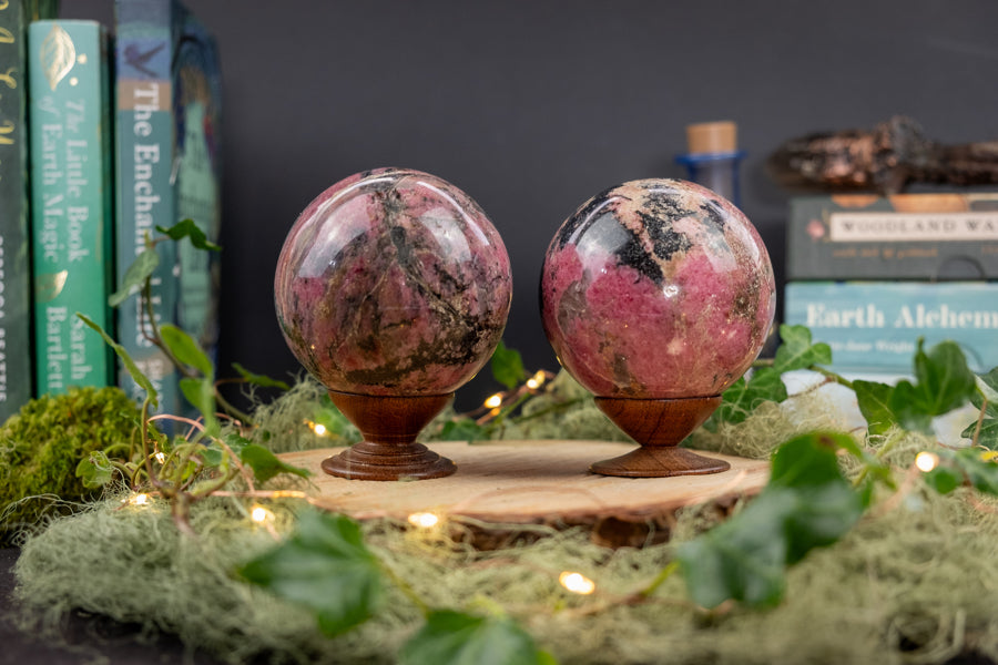 Rhodonite Crystal Sphere, Crystal for healing, Heart chakra crystal, Crystal for stress, Emotional healing crystal, A grade crystal sphere.