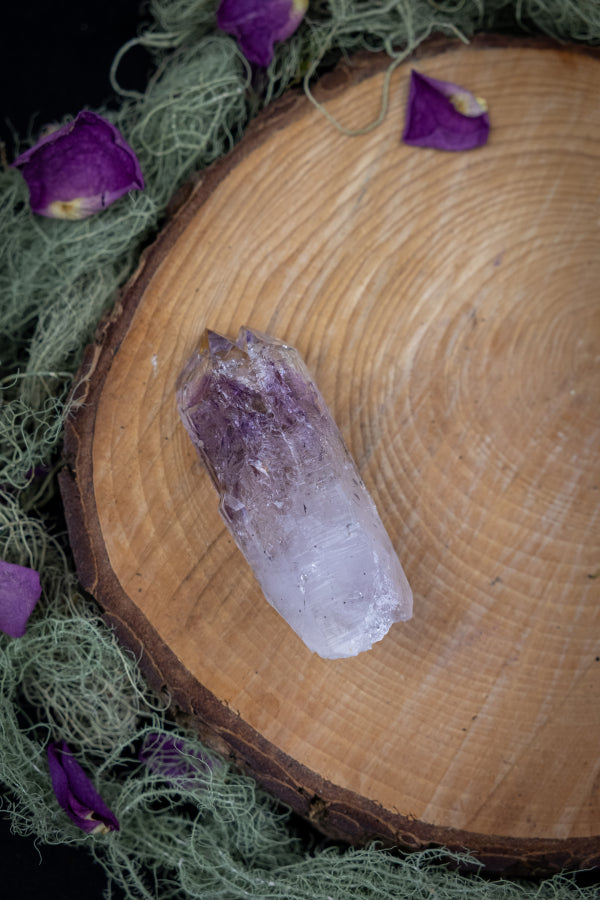 Streep Mine Amethyst with Hematite Inclusions, Rare Brandberg Amethyst Crystal, Collectors Gemstone with Smoky Zoning and Phantoms