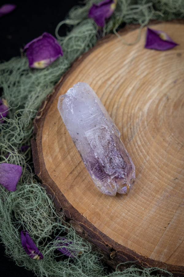 Streep Mine Amethyst with Hematite Inclusions, Rare Brandberg Amethyst Crystal, Collectors Gemstone with Smoky Zoning and Phantoms