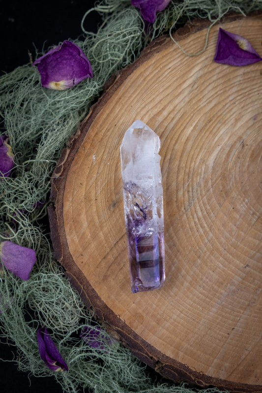 Streep Mine Amethyst with Phantoms and Crystal Key, Clear Brandberg Amethyst, Rare Collector Crystal for Vision and Activation