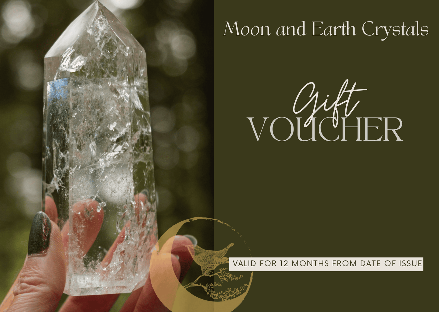 Moon and Earth Crystals Gift Card