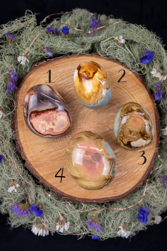 Polychrome Jasper Palm Stones