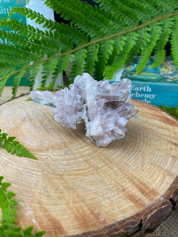 Sacred Pink Lemurian Quartz, Rare Cluster, Cosmic crystal. Rare find.