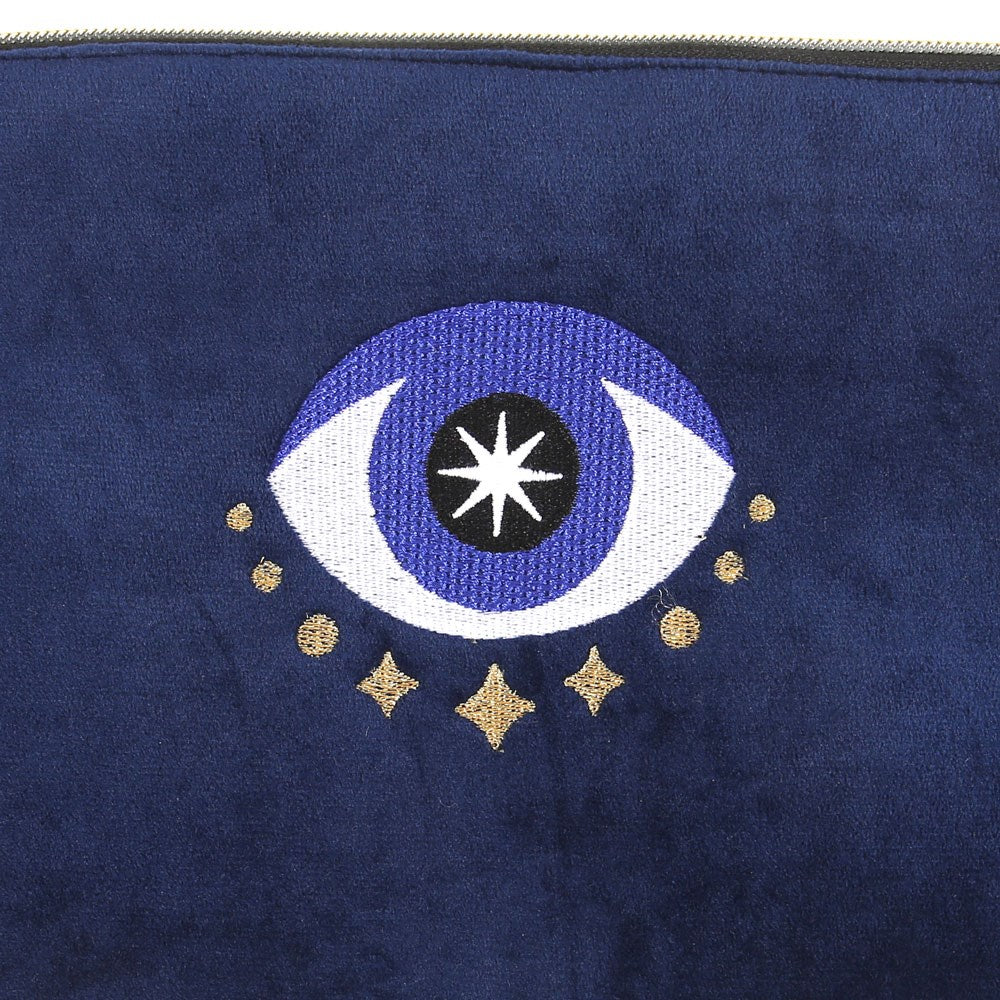 All Seeing Eye Velvet Bag, The perfect travel bag for your crystals, oracle cards and personal items, Evil eye bag, Protection symbol.