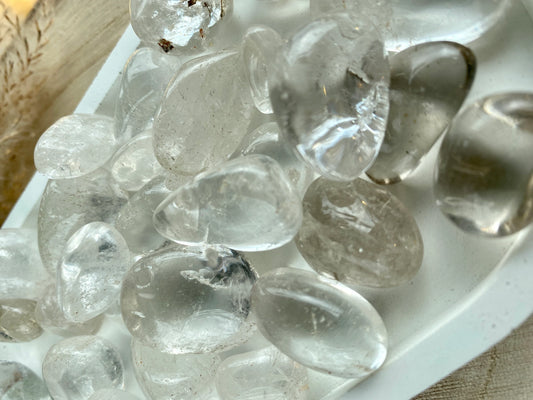 Clear Quartz Tumble stones,  Master healing crystal, Intention setting, amplifies other crystals.