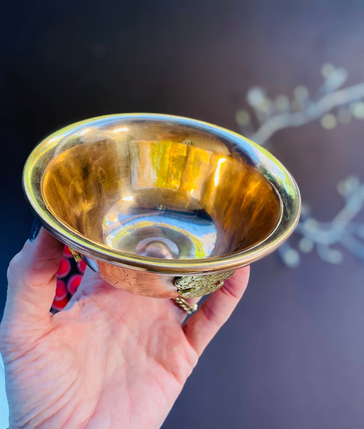 Copper Ritual Bowl with Tree of Life design, Incense holder, Ritual cauldron, Intention setting, Moon rituals, Fire bowl