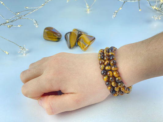 Children's Tigers Eye crystal bracelet, Crystal for Courage, protection. Perfect for courageous cubs
