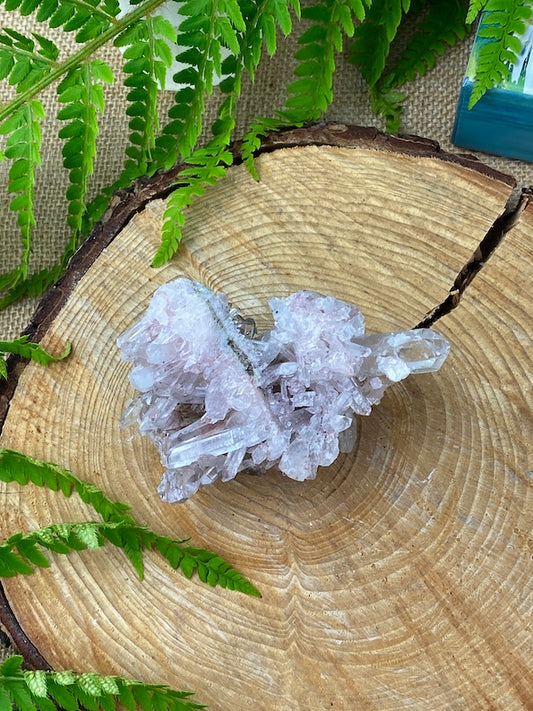 Sacred Pink Lemurian Quartz, Rare Cluster, Cosmic crystal. Rare find.