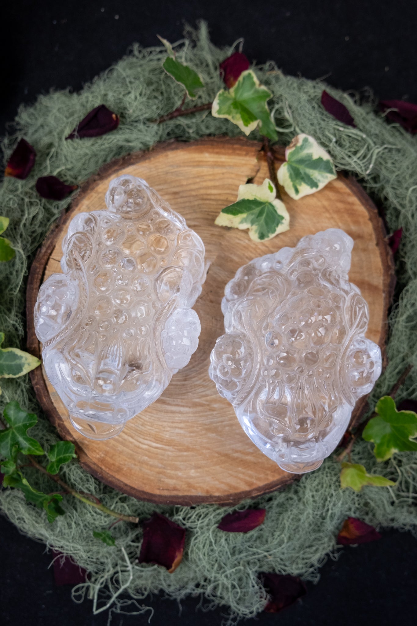 Clear Quartz Money Frog Hand Carved Brazil High Grade Abundance Crystal Wealth Symbol Exceptional Clarity Collector Piece