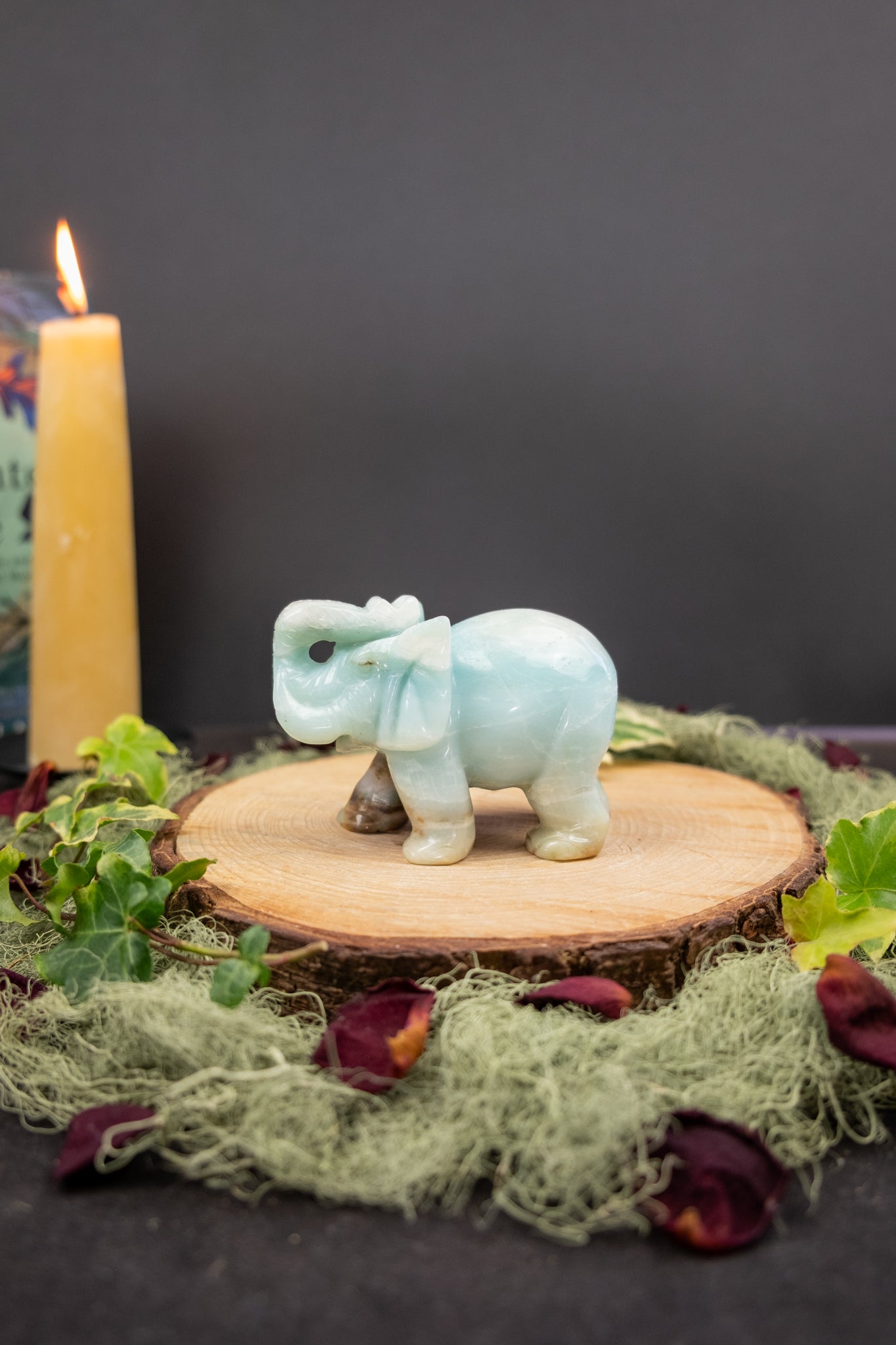 Amazonite Elephant Crystal Carving, Hand Carved Amazonite Stone for Calm Protection and Grounded Strength, Ethically Sourced Crystal Elephant from China