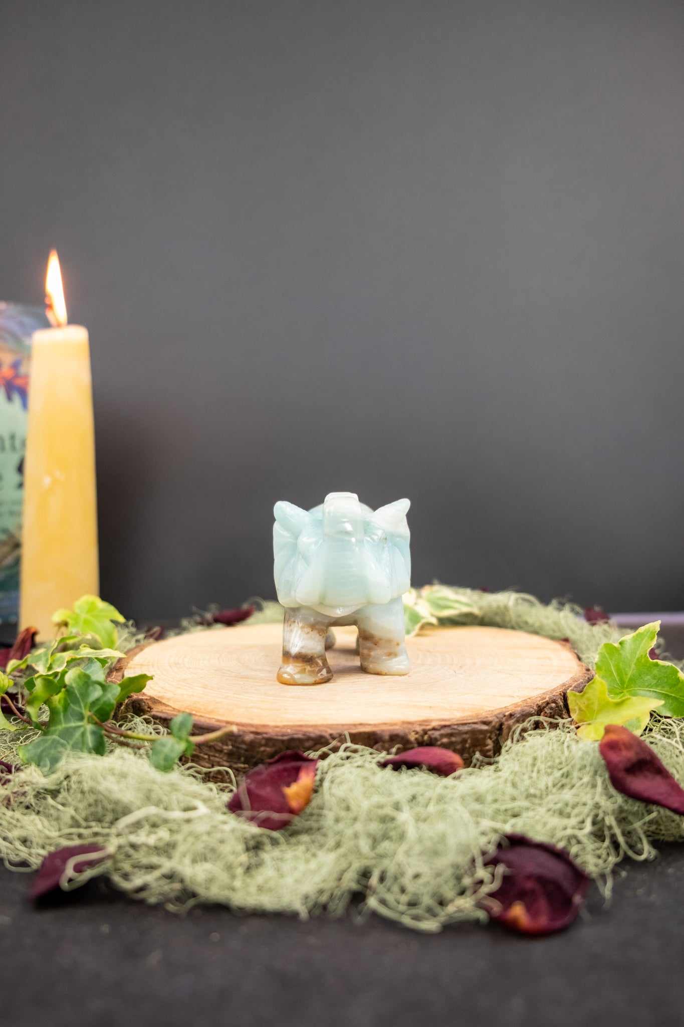 Amazonite Elephant Crystal Carving, Hand Carved Amazonite Stone for Calm Protection and Grounded Strength, Ethically Sourced Crystal Elephant from China