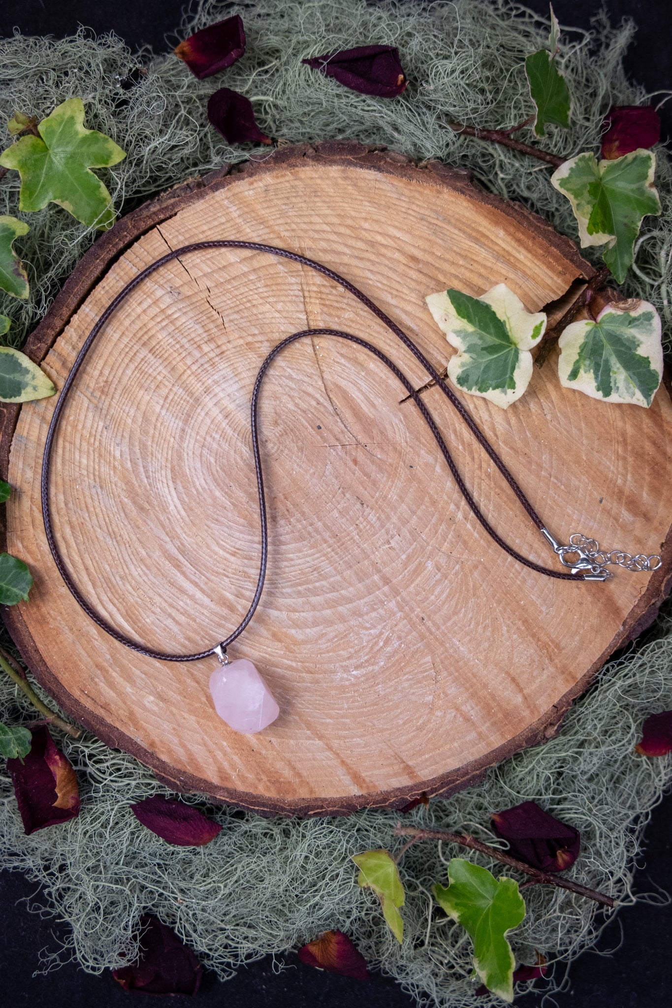 High Grade Rose Quartz Faceted Freeform Pendant, Sterling Silver, Heart Healing Crystal Necklace, Ethically Sourced Gemstone