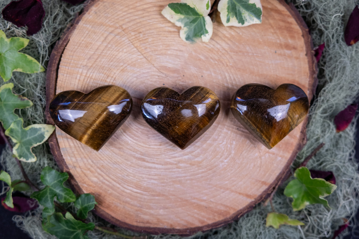 Tiger’s Eye Heart, Polished Crystal Heart Stone for Confidence Courage and Protection, Ethically Sourced from South Africa