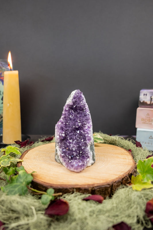 Uruguay Amethyst Cluster, Deep Purple Crystal Stone for Calm and Spiritual Protection, Ethically Sourced from Uruguay